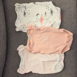 Rabbit and Bear 3 piece short sleeve onesies.